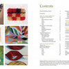 On the left is a grid of six colorful woven artworks; on the right, the contents page for "Tapestry Design Basics and Beyond" by Schiffer Publishing, Ltd., listing chapters, design concepts, and page numbers for tapestry weaving.