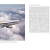 The left page features an Airbus A300/310 soaring above clouds, while the right page from Schiffer Publishing, Ltd. depicts two people seated in the cockpit, facing the aircraft’s controls and instrument panels.