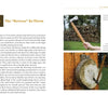 A page from "Knife Throwing Like the Pros" by Schiffer Publishing, Ltd. illustrates the “Reverse” Ax Throw, featuring photos of the grip and target, and detailed step-by-step instructions combining axe and knife throwing techniques.