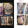 A collage from "The Women of Ink" by Schiffer Publishing, Ltd. showcases tattooed backs and arms with designs like skull illusions, ships, Bob Marley, and Batman—offering vibrant inspiration for tattoo enthusiasts.