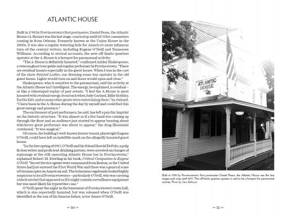 A black-and-white photo of the Atlantic House in Provincetown—rumored to be haunted—appears in "Paranormal Provincetown" by Schiffer Publishing, Ltd.