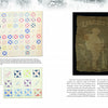 In Schiffer Publishing, Ltd.'s "World War I Quilts," a two-page spread features a pastel square quilt inspired by the 1910s on the left and a brown textile with a soldier’s silhouette on the right, each with descriptive text.