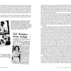 A two-page spread from "Disembodied Voices" by Schiffer Publishing, Ltd., displays columned text and two black-and-white newspaper clippings about a missing girl, including the headline "Girl Wanders From Cottage" and a child's photo.