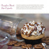 A cupcake with frosting and pretzel pieces sits by a tipped mug and scattered pretzels. Above, text highlights the Pumpkin Stout Beer Cupcake, a creative recipe from "Dare to Bake!" by Schiffer Publishing, Ltd.