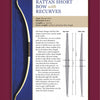 On the left, "Making a Rattan Bow" by Schiffer Publishing, Ltd. features a recurve bow displayed vertically; on the right are measurements, diagrams with top and side views, construction notes, and draw weight details.