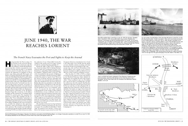 Schiffer Publishing, Ltd.’s "The German U-Boat Base at Lorient, France, Vol.1" covers June 1940 with rare ship and vehicle photos, a naval officer’s portrait, maps, and diagrams detailing the French Navy and U-boats at Lorient during the Battle of the Atlantic.