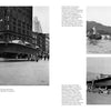 A vintage truck moves a large WWII PT boat through city streets. Smaller images show PT boats on water with soldiers and at a dockyard under construction. From PT Boats by Schiffer Publishing, Ltd.