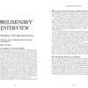 Two pages from "Interview with the Boogeyman" by Schiffer Publishing, Ltd.—the left page shows the title, location, date, and introduces the Boogeyman, while the right page continues the interview in two columns of text. No images are included.