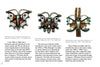 Figural Designs in Zuni Jewelry" by Schiffer Publishing, Ltd. showcases butterfly pins from the 1950s–60s, crafted by Zuni jewelers in mosaic turquoise, red spiny oyster, silver, and more, shown on white with captions.