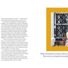 A smiling woman with Down syndrome holds a flower, sitting outside by a black iron gate, framed by yellow. Inspiring stories from Reasons to Smile by Schiffer Publishing, Ltd. appear on the left side of the image.