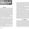 A two-page spread from Schiffer Publishing, Ltd.'s "Waffen-SS Tiger Crews at Kursk": the left page covers Genesis, while the right explores The Weapon and Tiger tanks' roles in the Waffen-SS and at Kursk. Both pages are densely packed with text.