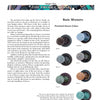 A catalog page titled InLace Techniques from Schiffer Publishing, Ltd. features eight premixed resin inlay colors—Beck, Lindsey, Scott, Becca, Terra, Lacey, and Turquoise—ideal for wood turners and gourd carving, with descriptive usage information.