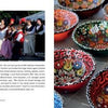 On the left, people in traditional folk costumes dance outdoors; on the right, colorful bowls evoke Cape Cod spirit—just like in Celebrating Cape Cod & the Islands by Schiffer Publishing, Ltd.