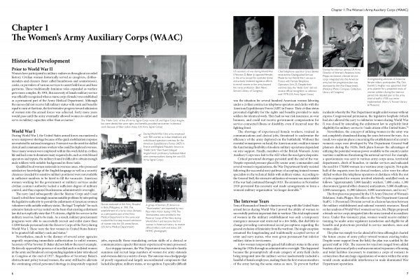 A two-page spread from "Women For Victory Vol 2" by Schiffer Publishing, Ltd. features columns of text and striking black-and-white photos of WWII uniforms, group portraits of American servicewomen, and a close-up of a man.