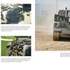 A two-page spread from Schiffer Publishing, Ltd.’s "M40 Gun Motor Carriage and M43 Howitzer Motor Carriage in WWII and Korea" features close-ups of the M40’s turret and gun, plus a frontal view on a dirt road, all with detailed captions.