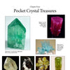 A page titled A Collector's Guide to Granite Pegmatites by Schiffer Publishing, Ltd. shows seven labeled granite pegmatite crystals and ore minerals, ideal for collectors, arranged in a grid on a white background.