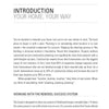 A book page titled INTRODUCTION: YOUR HOME, YOUR WAY includes paragraphs on the value of planning in home remodeling and introduces Remodel Success, Schiffer Publishing, Ltd.’s proven guide to achieving remodel success.