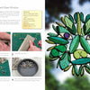 The Cut It! guide by Schiffer Publishing, Ltd. teaches kids to craft a Green Man stained-glass window from paper shapes, featuring a leafy green face and purple nose, perfect for hanging by a window.