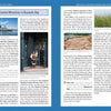 Two pages from Schiffer Publishing, Ltd.'s "Lighthouses and Coastal Attractions of Southern New England" showcase text and images of a lighthouse, harbor, and rocky coast, highlighting Buzzards Bay—a key stop on any New England lighthouse tour.