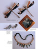 A collage of silver jewelry, labeled by material and maker, features in "The William Spratling Legacy" from Schiffer Publishing, Ltd.—including dragonfly pins, geometric earrings, and jade, shell, or gold-accented necklaces from Taxco, Mexico.
