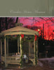 Decorating for Christmas at Historic Houses" by Schiffer Publishing, Ltd. captures the charm of festive gazebos adorned with green garlands and red bows, set against vibrant red and purple dusk skies, evoking timeless holiday traditions.
