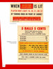 Two vintage bingo pinball instruction cards featured in "The Bingo Pinball War" by Schiffer Publishing, Ltd.—the top card covers lighting points 19-22, while the bottom explains 5-ball scoring, representing classic American entertainment.