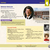 The "Meet the Presidents" infographic by Schiffer Publishing, Ltd. highlights Ronald Reagan’s portrait, career, personal facts, marriage history, plus photos of Jane Wyman, Nancy Davis, and Tampico, Illinois.