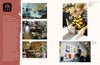 A magazine spread for Schiffer Publishing, Ltd.'s *Contemporary American Print Makers* shows six photos of artists printmaking in a studio and exhibiting work, with descriptive text about the Chicago Printmakers Collaborative on the left.