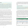 Artists Write to Work by Schiffer Publishing, Ltd. features spreads with art gallery tips, writing advice for artists, green highlighted callout boxes, section headings, and an Excel spreadsheet screenshot at the bottom right of the page.