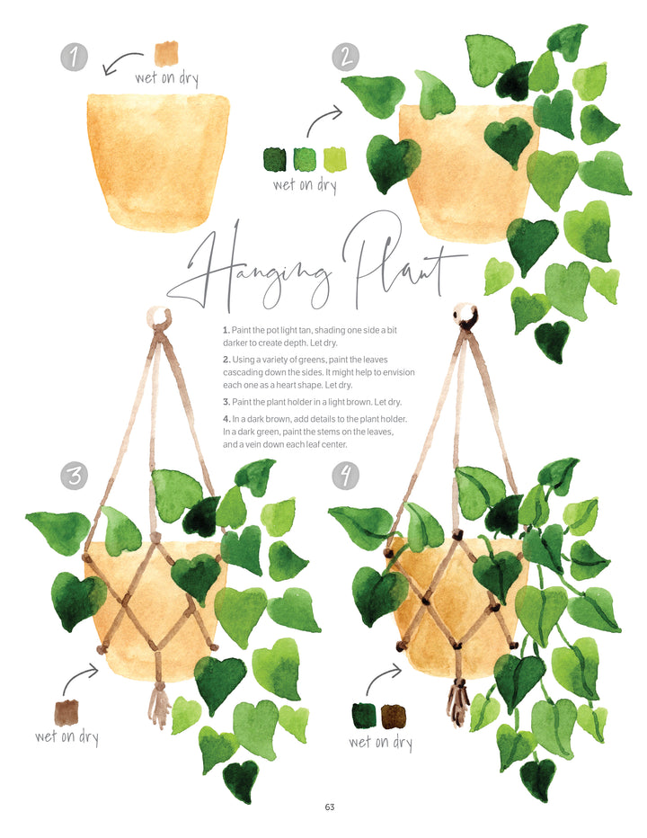 Watercolor the Easy Way - Hanging Plant