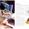 Colorful embroidery floss, scissors, and woven bands lie on a table beside a page from *Macrame Couture* by Schiffer Publishing, Ltd.; the book displays a materials list with photos of spools, threads, clips, and fabric for macramé projects—providing everything needed to create contemporary macramé fashion and unique garment embellishments.