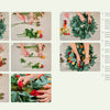 Step-by-step photo guide from Schiffer Publishing, Ltd.'s "Wreaths" shows hands arranging vibrant garden roses with scissors and twine, demonstrating how to condition, trim, and combine flowers for stunning contemporary wreaths.