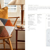 A Schiffer Publishing, Ltd. Punch Needle hexagon cushion in gray, orange, and cream sits on a mustard-yellow pillow on a wooden chair. Ideal for beginners; instructions and a materials list are included on the right.