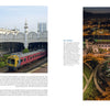 Left: A red train glides past Kuala Lumpur’s striking colonial station. Right: Ipoh Railway Station glows at night—both featured in "Train Stations of the World" by Schiffer Publishing, Ltd., celebrating grand rail hubs.