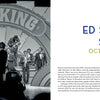 Black-and-white photo of blues legend B.B. King performing on The Ed Sullivan Show stage with “B.B. KING” sign behind him, filmed by TV cameras, October 18, 1970. From "B.B. King: From Indianola to Icon" by Schiffer Publishing, Ltd.