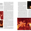 A two-page spread from Schiffer Publishing, Ltd.'s "The Who" features text recalling a 1976 concert, with four photos of the band, including Pete Townshend, performing on stage under vibrant lights. Captions and a title frame the article.