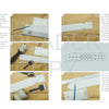 A Guide to Making Leather Belts with 12 Complete Projects by Schiffer Publishing, Ltd. features leather crafting tools, paper patterns, ruler, mallet, and hole punch on a wooden table, plus four pages of detailed instructions.
