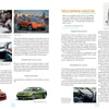 A two-page spread from Schiffer Publishing’s "The Women of General Motors" shows articles on car design, small images of red and green cars, a car interior, and Tricia Morrow-Groustra’s portrait alongside her biography and achievements.