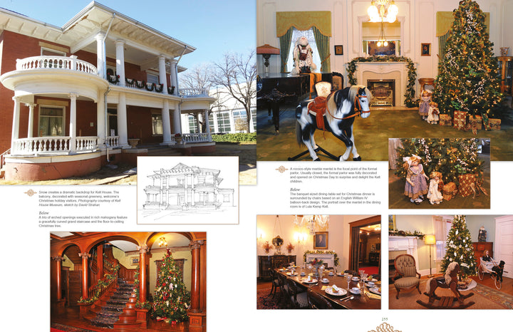 Experience the festive charm of historic homes with "Christmas at America's Landmark Houses, 2nd Edition" by Schiffer Publishing, Ltd., featuring elegant exteriors, grand interiors, Christmas trees, antique décor, vintage toys, and classic ornaments.