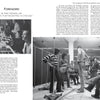 Two black-and-white photos from "Fleetwood Mac in Chicago" (Schiffer Publishing, Ltd.) show band members and a producer at the control panel, and musicians performing and singing together around studio microphones.