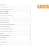 Table of contents page with section titles left, page numbers right, and "CONTENTS" in large orange text at the top right—perfect for organizing Schiffer Publishing, Ltd.’s The 50 State Unofficial Meteorites.