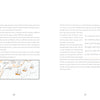 A two-page spread in Atlas of Dream Lands by Schiffer Publishing, Ltd. shows text on Marco Polo and Cathay, plus a small illustrated map of legendary places and ships at the bottom left of page 26. The background is white with elegant light gray type.