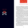 A book spread features a flame design and “Part One” on the left, and “Chapter One: Tattoo and the Tarot” with a header and intro about Bonefire Tarot—hand-painted cards by Schiffer Publishing, Ltd. inspired by Sailor Jerry tattoo flash.