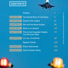 A jet soars in a blue sky above three naval aviators in red, yellow, and white vests. On the right, chapter titles and page numbers from "What's Your Call Sign?" by Schiffer Publishing, Ltd. are listed.