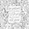 On the Bright Side Coloring Book - Be Patient With Yourself