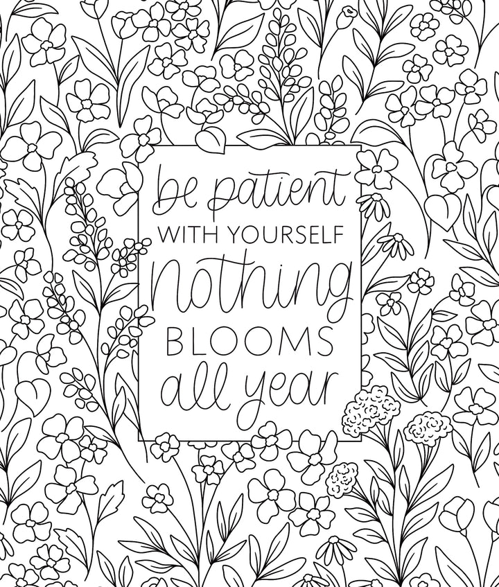 On the Bright Side Coloring Book - Be Patient With Yourself