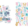 The Art of Playful Lettering by Schiffer Publishing, Ltd. offers a collage of letters and numbers, ideal for beginner lettering enthusiasts or anyone starting a lettering workbook.