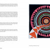 A book spread from "Quarantine Quilts" by Schiffer Publishing, Ltd. shows text on the left and a vibrant geometric quilt of spirals and triangles in orange, pink, green, and black on the right, highlighting the creativity of contemporary quilt artists.