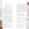 The Styling Beyond Instagram brochure by Schiffer Publishing, Ltd. showcases influencer Deb Foglia and stylist Leah Mosquera with headshots, bios, job descriptions, skills needed, and styled interior and food photos in neutral tones.